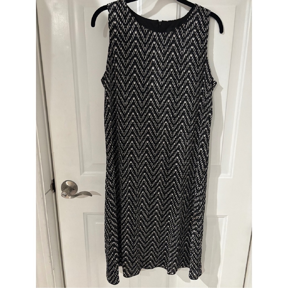 Ronni Nicole Black White Dress Pleated Career Party Cocktail‎ Size 10